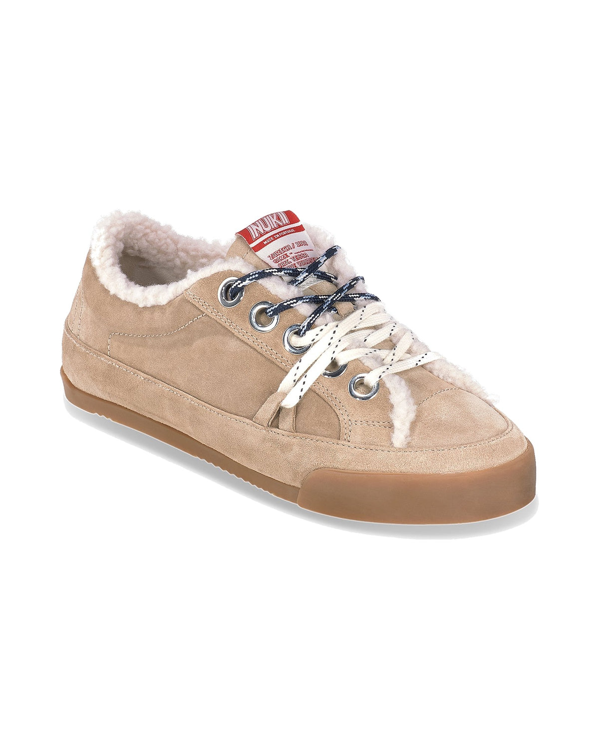Sneakers Inuikii Tessa in scamosciato con fodera in lana, colore Beige, immagine 2 di 8