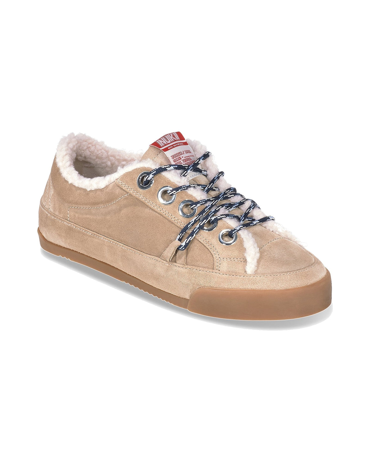 Sneakers Inuikii Tessa in scamosciato con fodera in lana, colore Beige, immagine 4 di 8