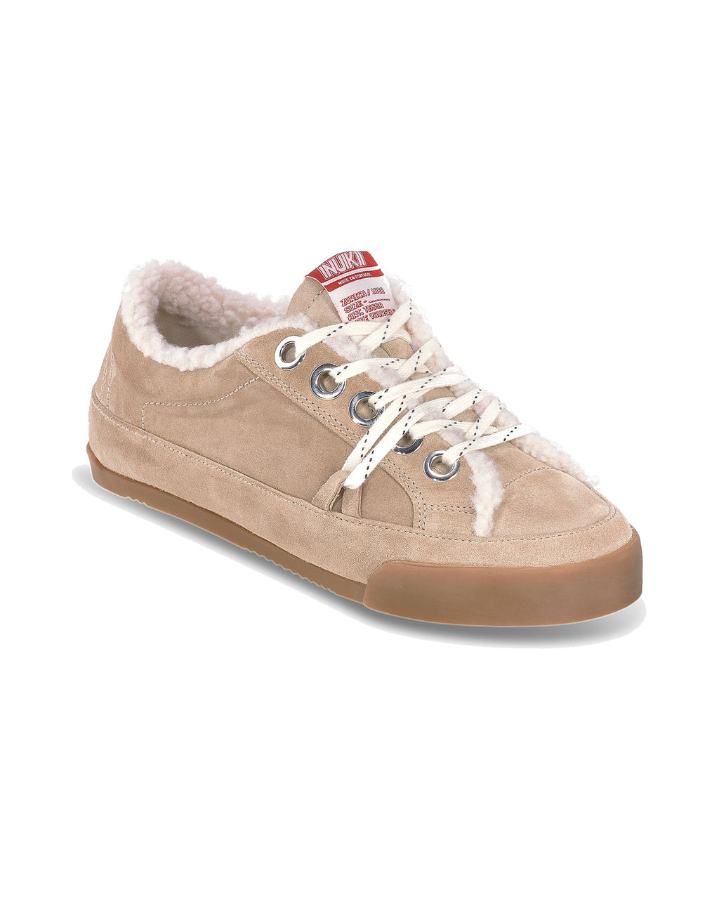 Sneakers Inuikii Tessa in scamosciato con fodera in lana, colore Beige, immagine 7 di 8