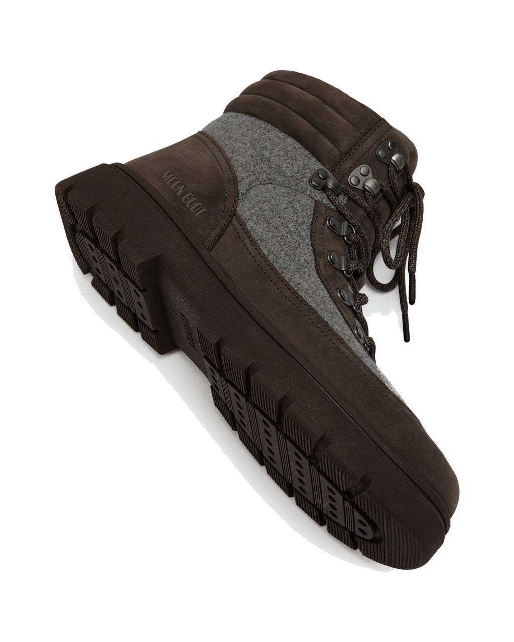 Anfibio in nubuck e feltro Moon Boot Combat Boot Felt, colore Cacao/Grigio, immagine 4 di 4