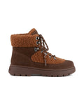 Anfibio Moon Boot Combat Boot Fleece in scamosciato bovino e fleece, colore Cocoa/Cognac, vista principale