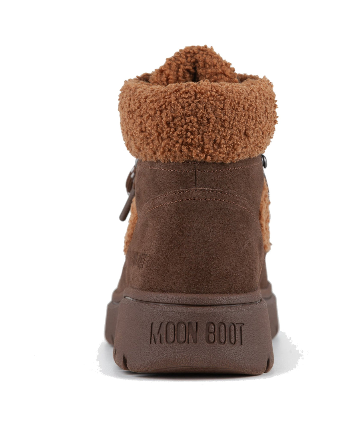 Anfibio Moon Boot Combat Boot Fleece in scamosciato bovino e fleece, colore Cocoa/Cognac, immagine 3 di 5