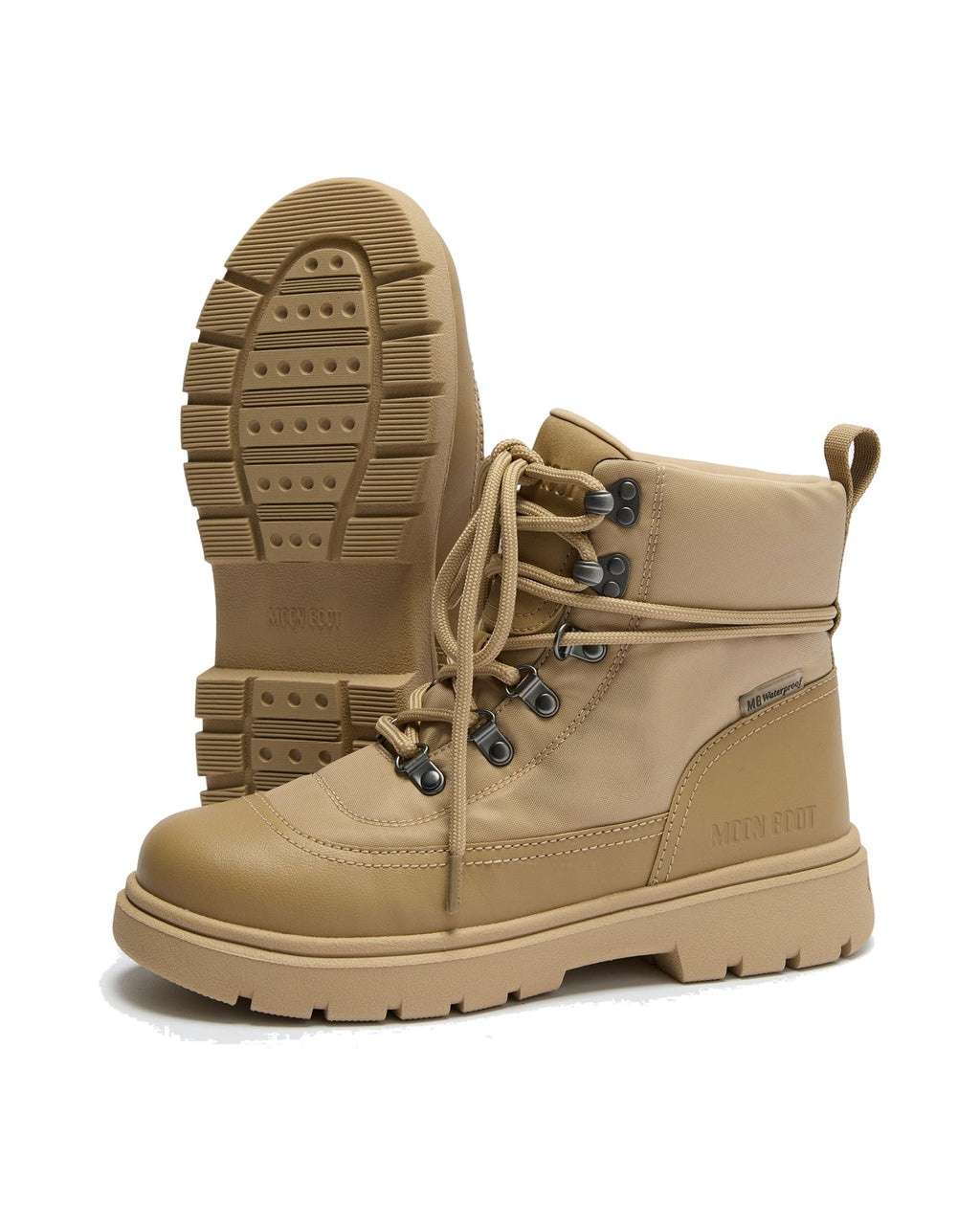 Anfibio in tessuto tecnico Moon Boot Combat Boot Nylon, colore Safari (beige), immagine 3 di 4