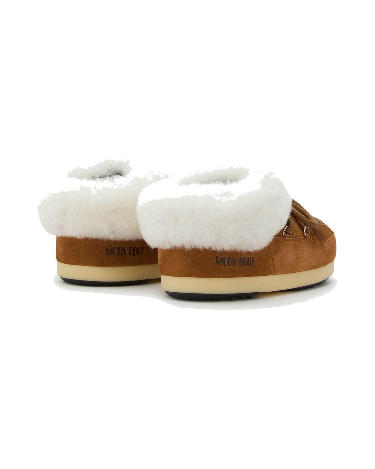 Zoccolo in scamosciato Moon Boot EVX Suede Mules, colore Cognac/Naturale, immagine 2 di 4