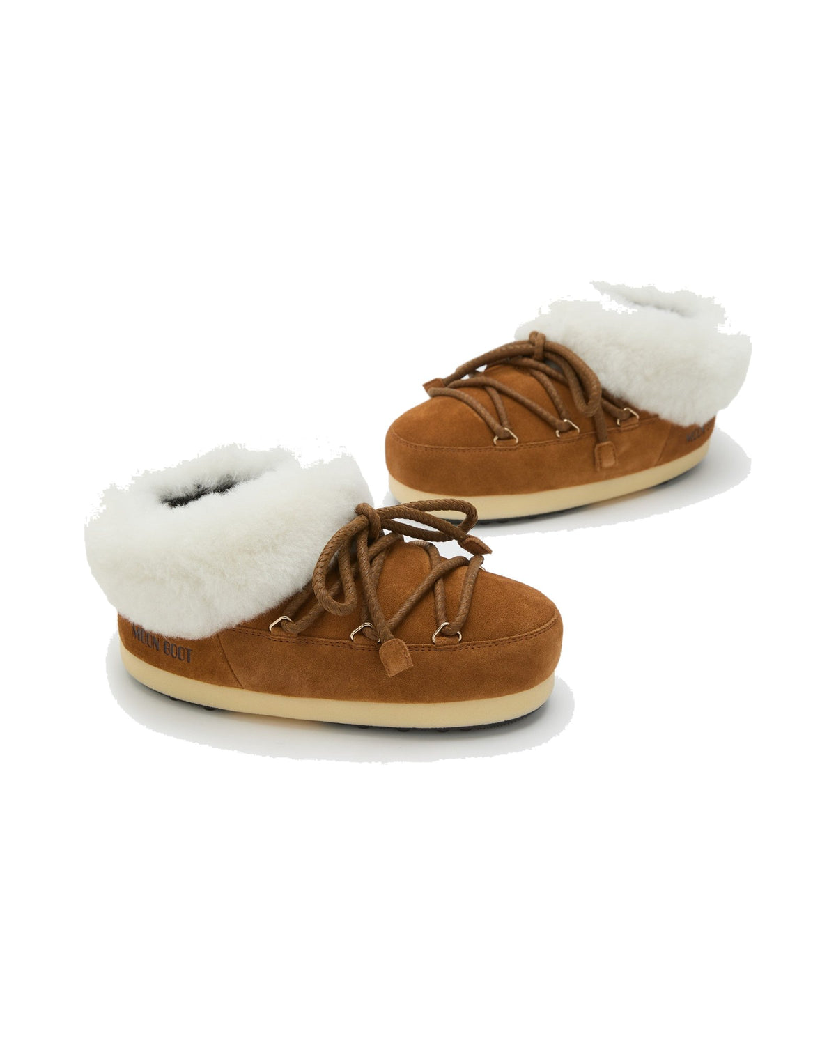 Zoccolo in scamosciato Moon Boot EVX Suede Mules, colore Cognac/Naturale, immagine 4 di 4