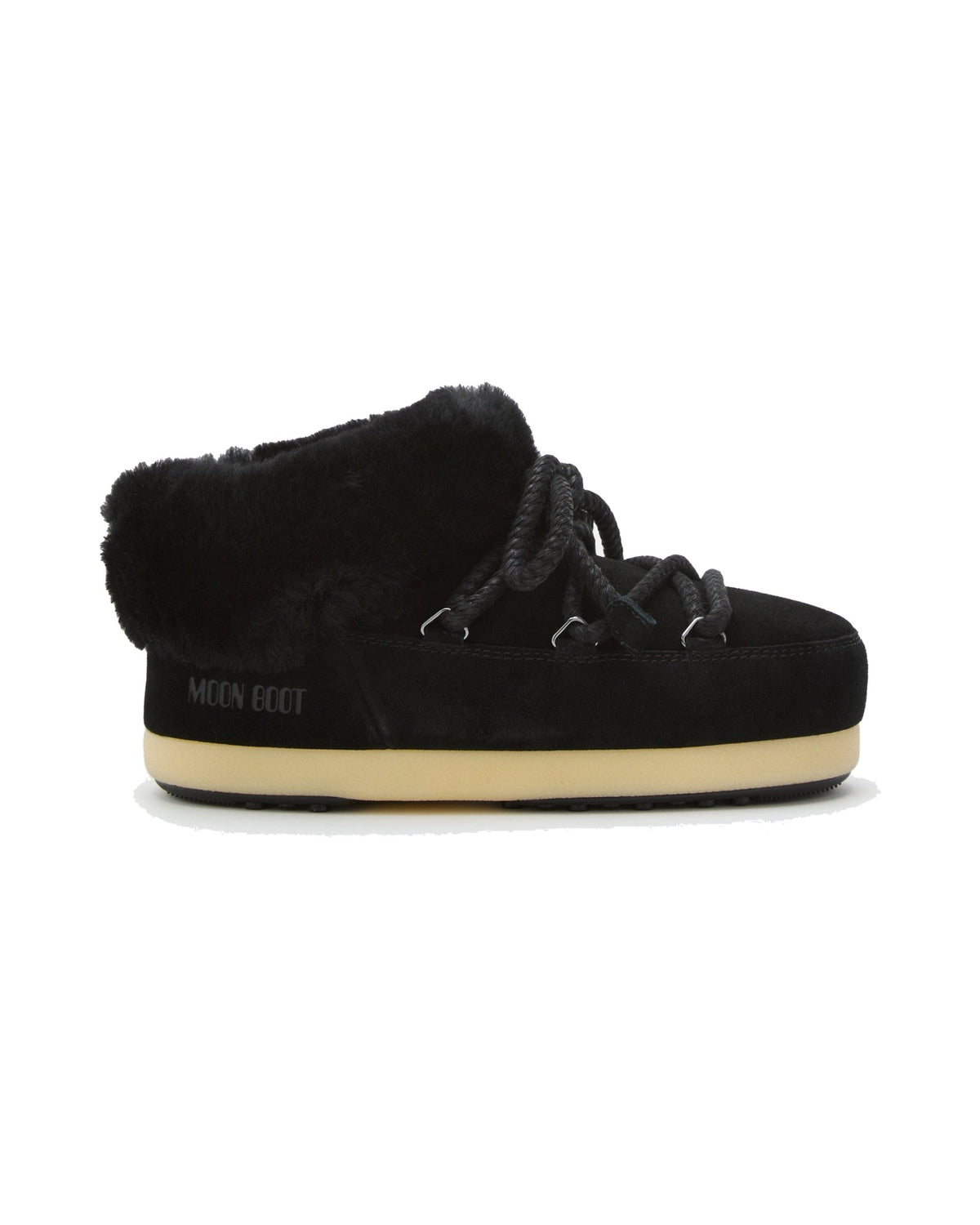 Zoccolo in scamosciato Moon Boot EVX Suede Mules, colore Nero/Naturale, vista principale