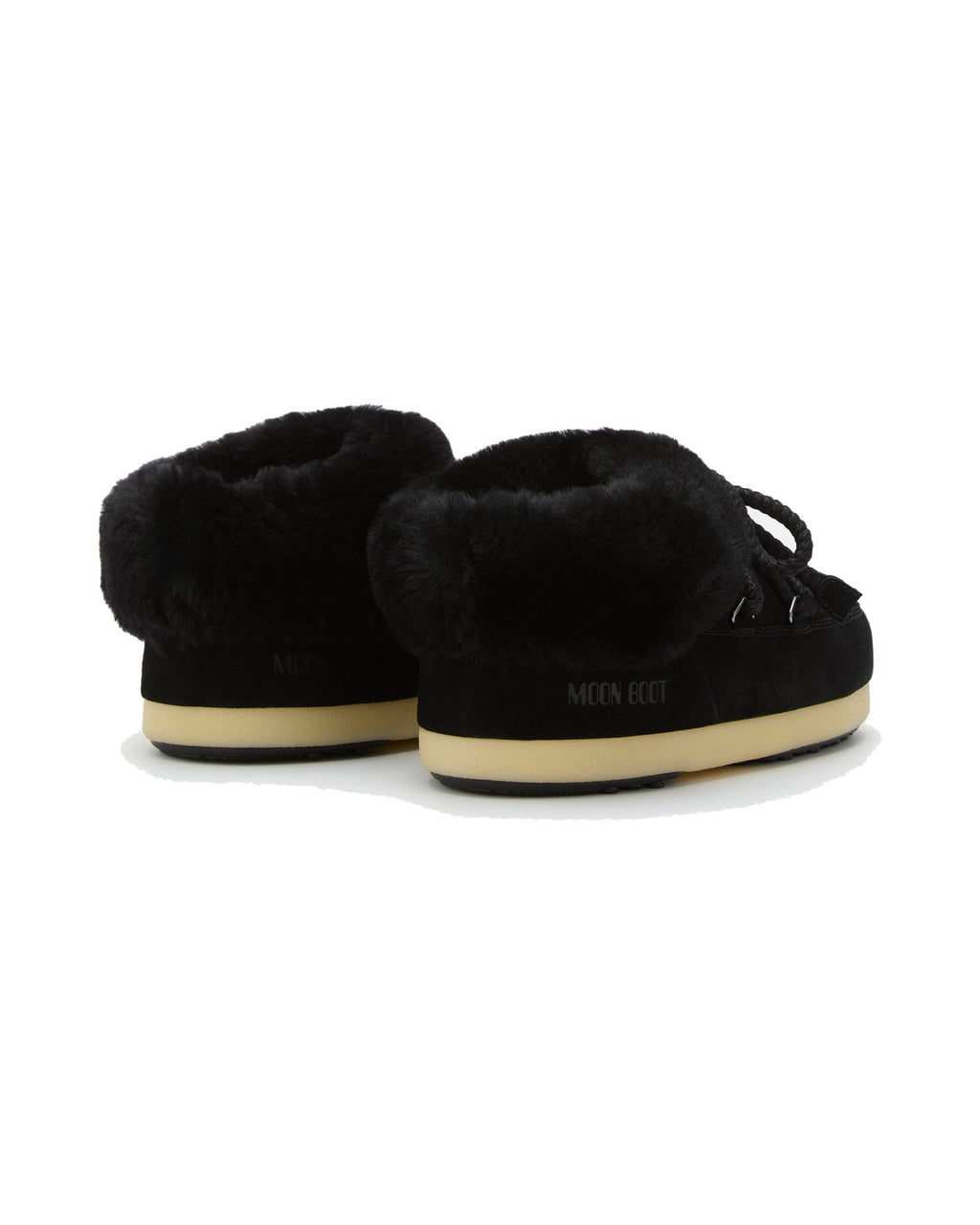 Zoccolo in scamosciato Moon Boot EVX Suede Mules, colore Nero/Naturale, immagine 2 di 4