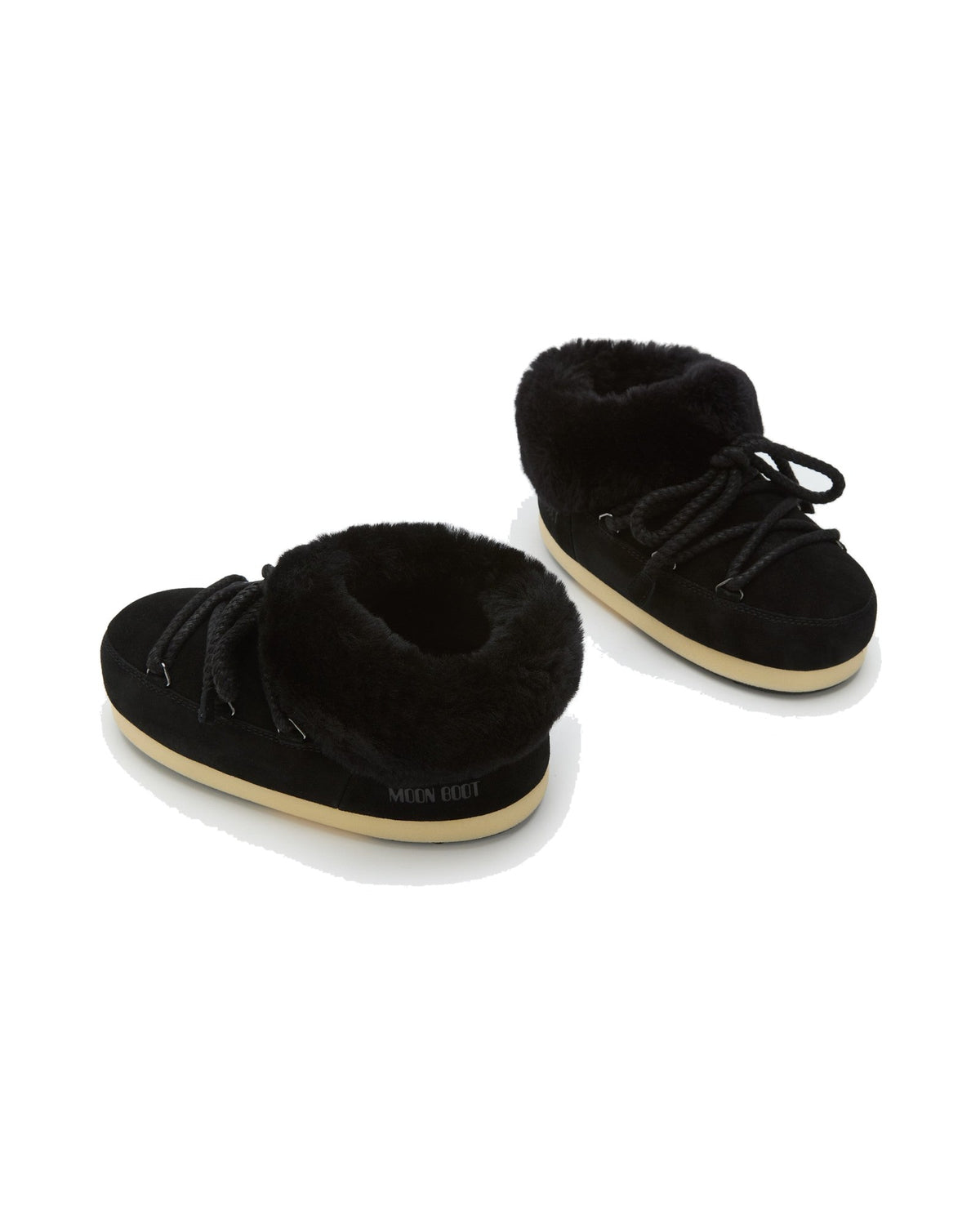 Zoccolo in scamosciato Moon Boot EVX Suede Mules, colore Nero/Naturale, immagine 4 di 4