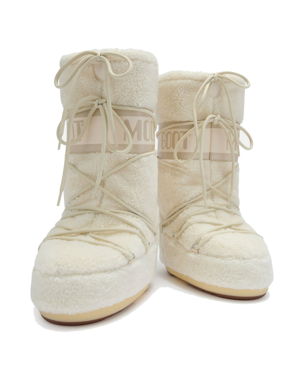 Doposci alto in fleece Moon Boot Icon Cream Fleece, colore Panna (Ice), immagine 4 di 4