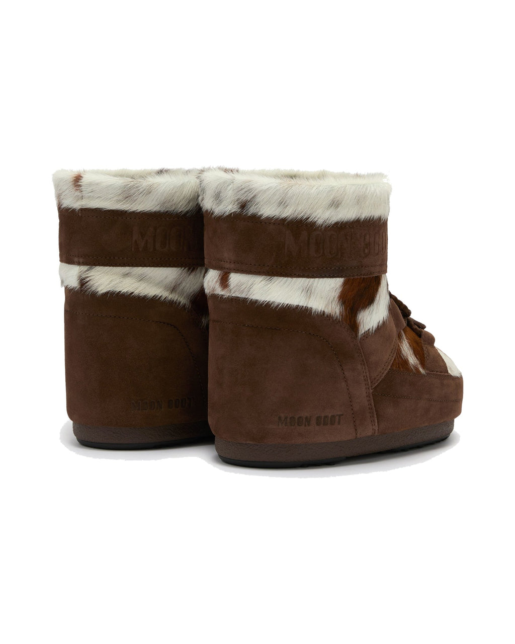 Doposci Moon Boot Icon Low Archive 1985 con tomaia in pelle bovina con pelo e scamosciata, Bianco/Cacao, immagine 2 di 6