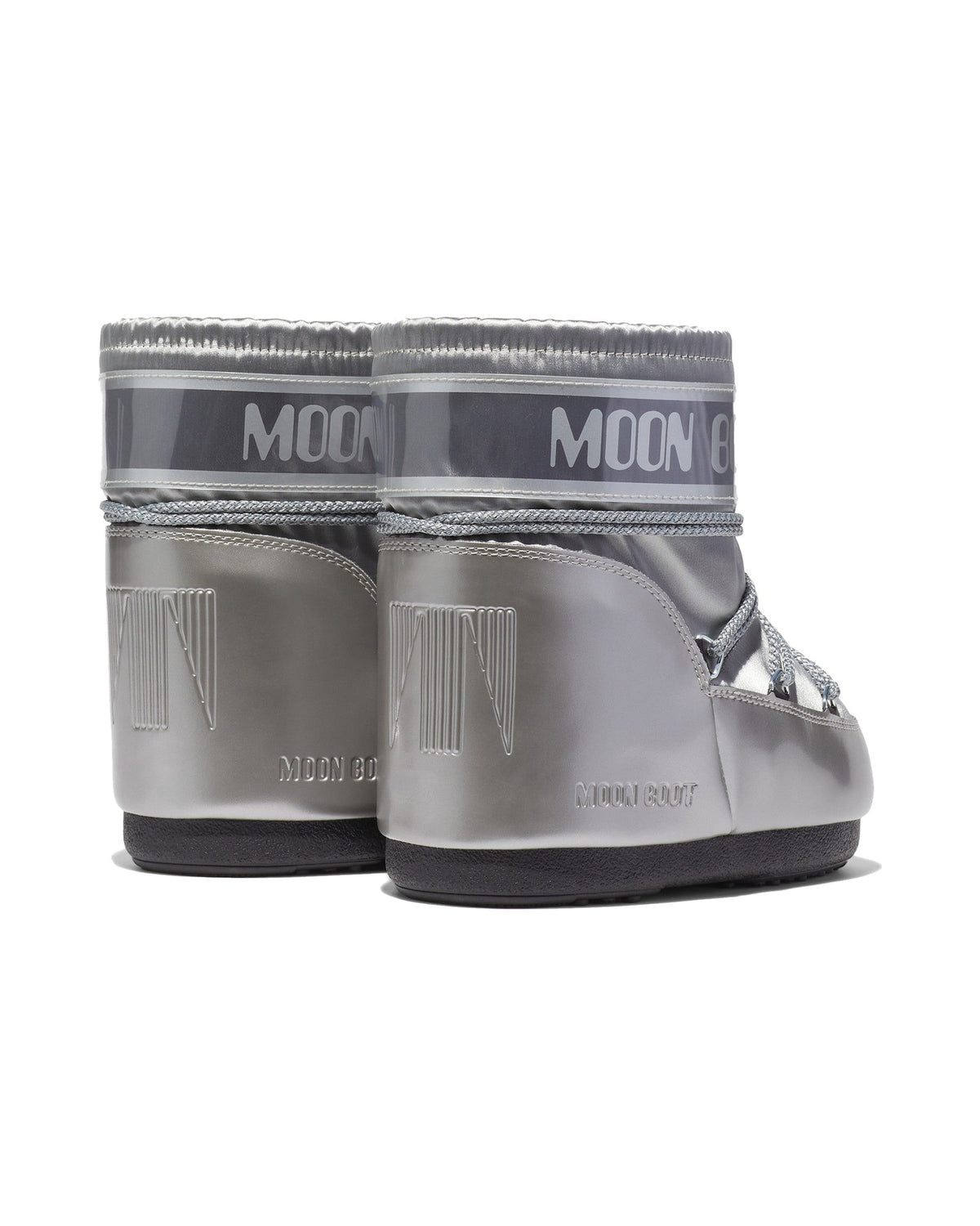 Doposci basso in raso lucido Moon Boot Icon Low Glance, colore Argento, immagine 2 di 3
