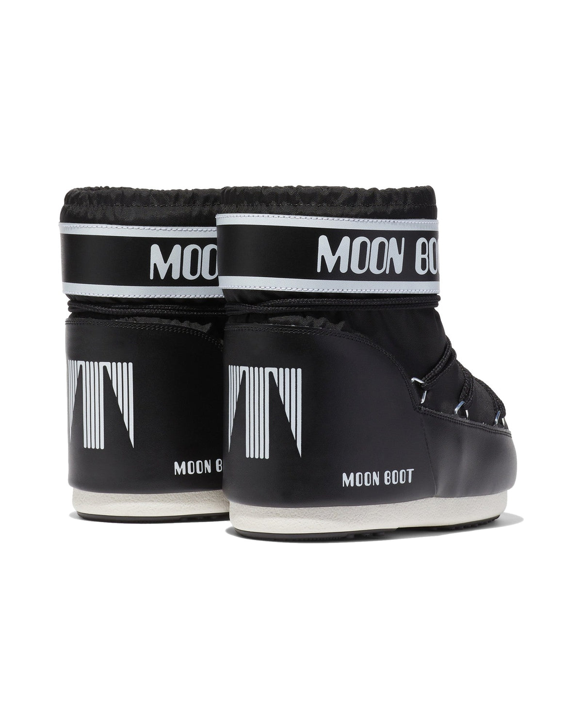 Doposci basso in nylon Moon Boot Icon Low, colore Nero, coppia vista da dietro