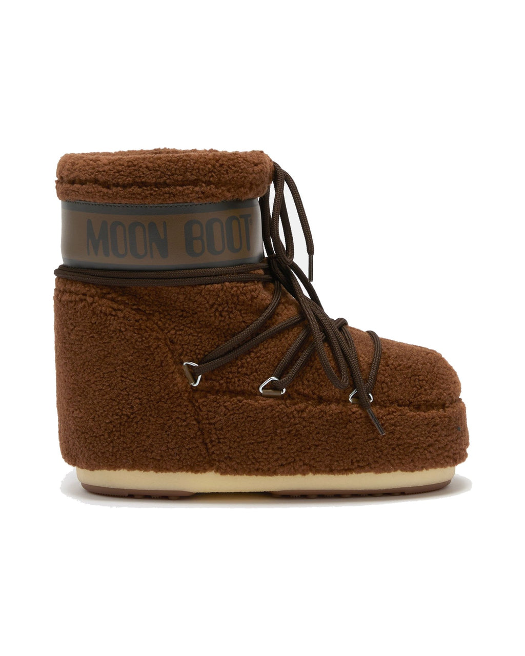 Doposci basso in pile Moon Boot Icon Low Fleece, colore Marrone, vista principale