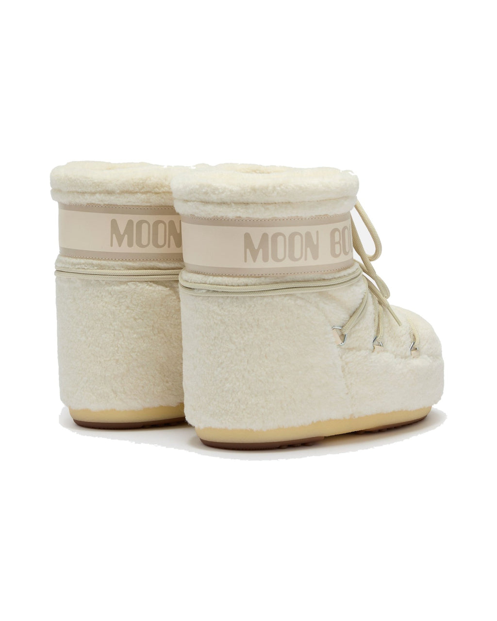 Doposci basso in pile Moon Boot Icon Low Fleece, colore Ghiaccio (crema), immagine 2 di 5