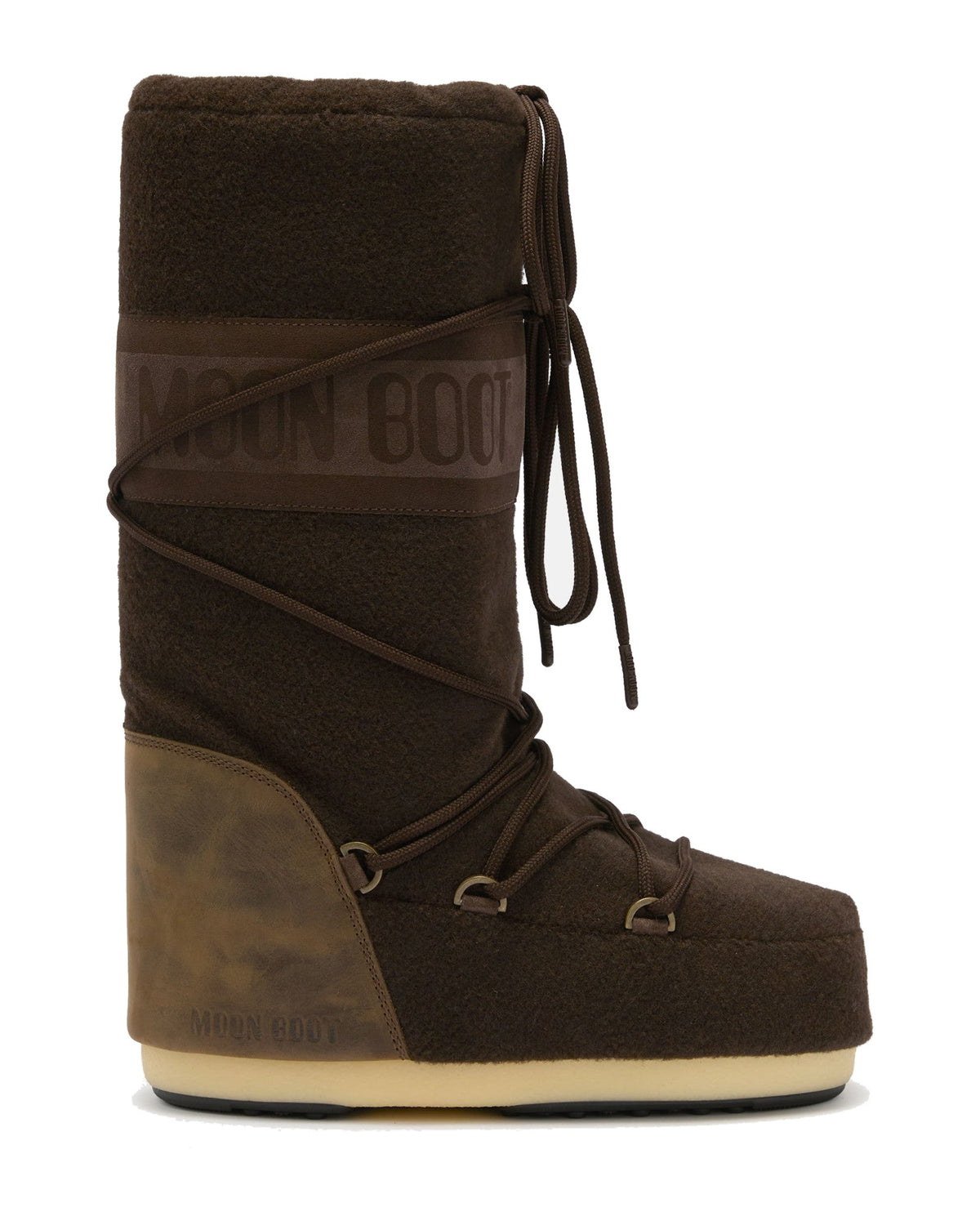 Doposci alto in feltro Moon Boot Icon Nubuck Felt, colore Marrone scuro, vista principale