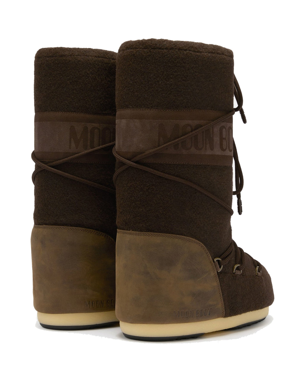 Doposci alto in feltro Moon Boot Icon Nubuck Felt, colore Marrone scuro, immagine 2 di 6