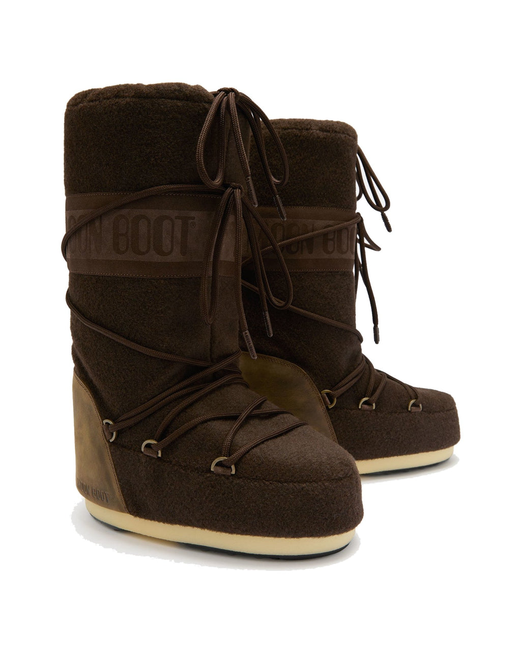 Doposci alto in feltro Moon Boot Icon Nubuck Felt, colore Marrone scuro, immagine 3 di 6