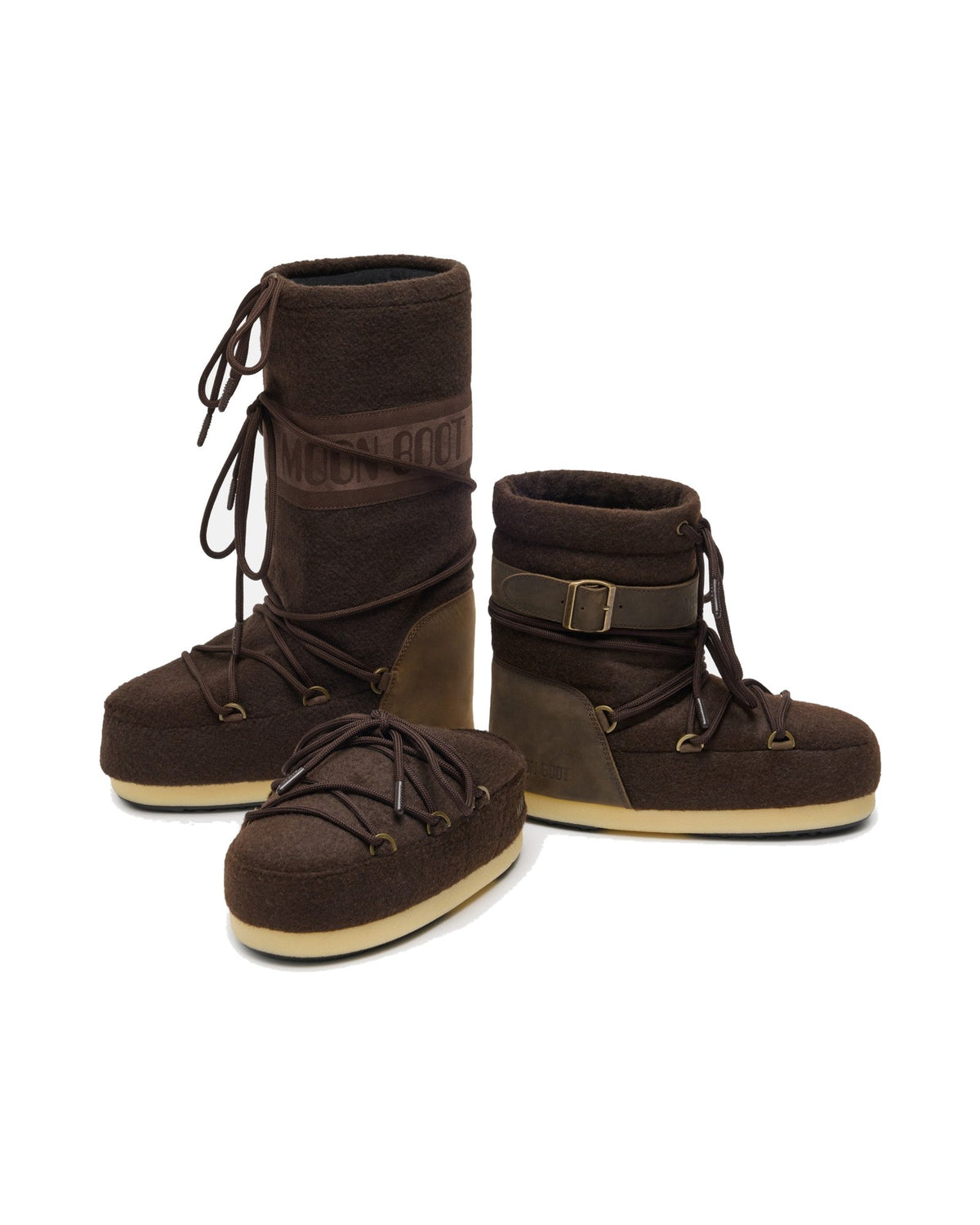 Doposci alto in feltro Moon Boot Icon Nubuck Felt, colore Marrone scuro, immagine 5 di 6