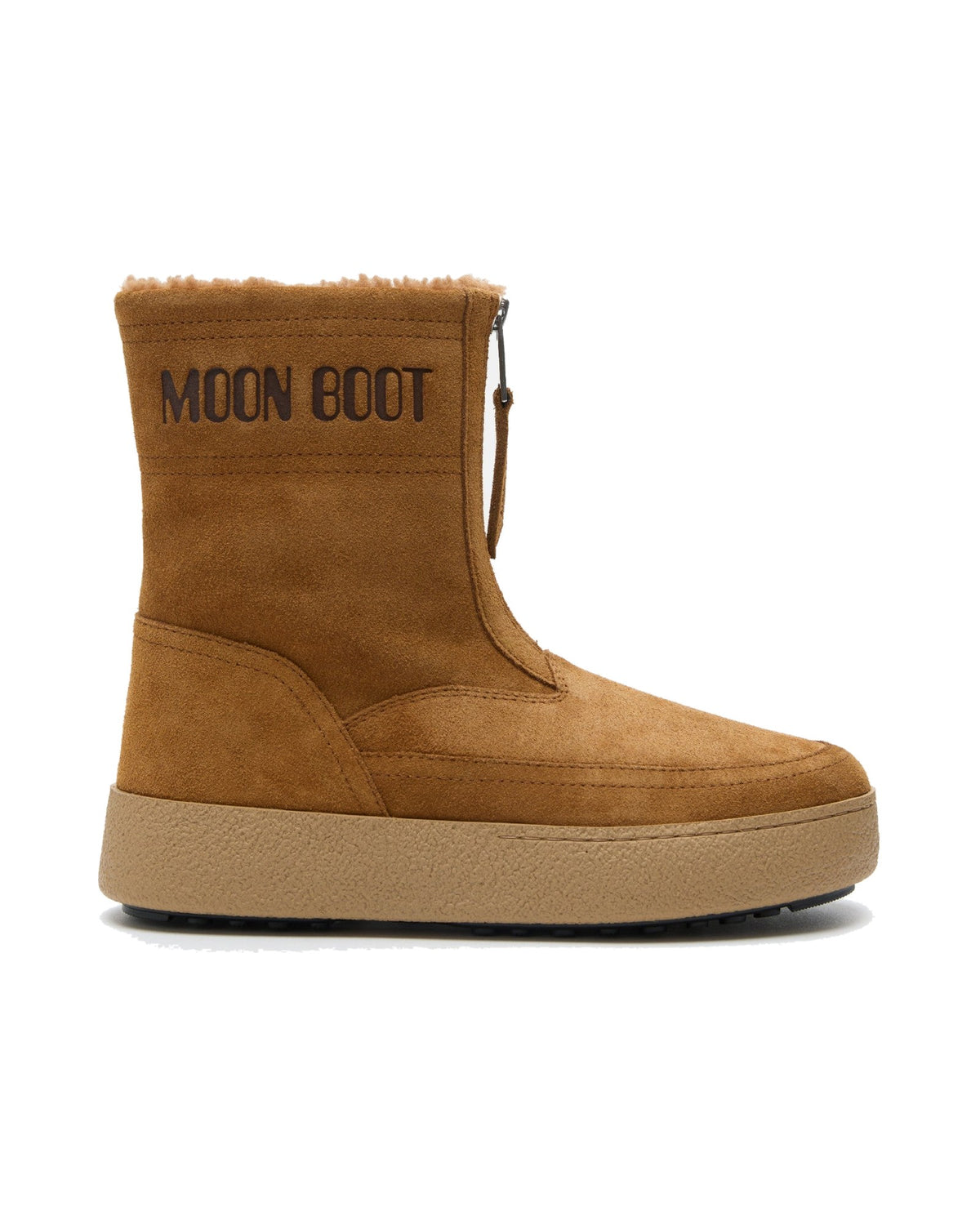 Stivale in scamosciato con zip Moon Boot Ltrack Lara, colore Cognac, vista principale
