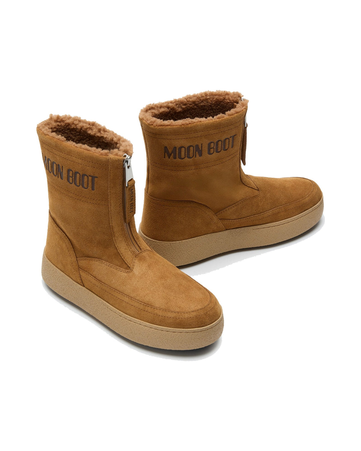 Stivale in scamosciato con zip Moon Boot Ltrack Lara, colore Cognac, immagine 4 di 4