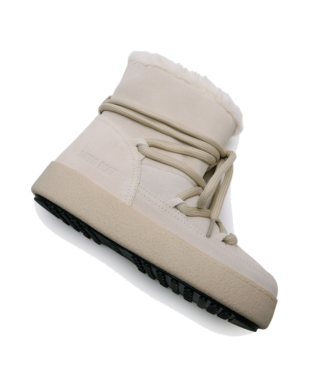 Stivale in scamosciato Moon Boot Ltrack Sofia, colore Ghiaccio (panna), immagine 3 di 5