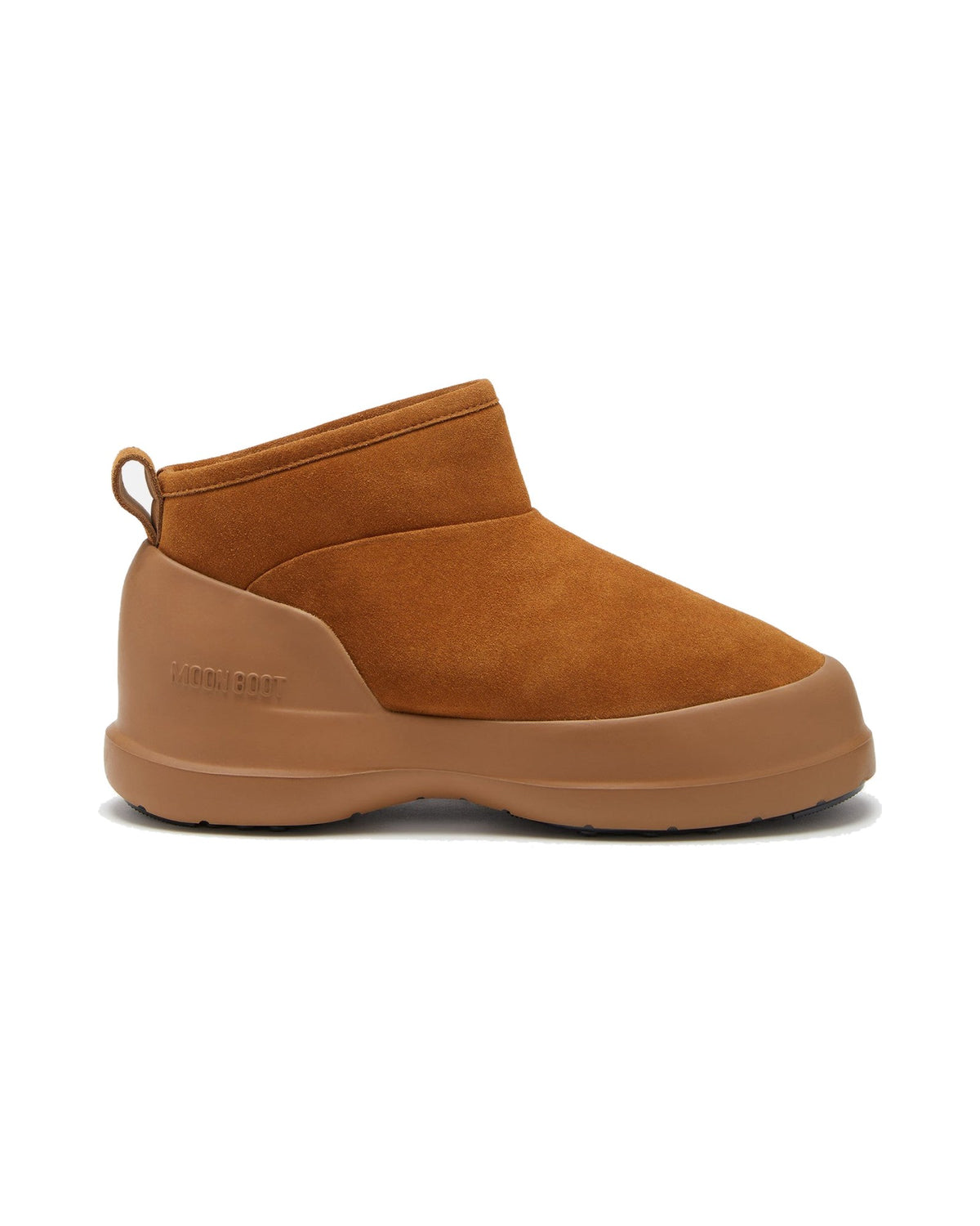 Stivaletto basso in scamosciato bovino Moon Boot Mezzaluna Low, colore Cognac, vista principale