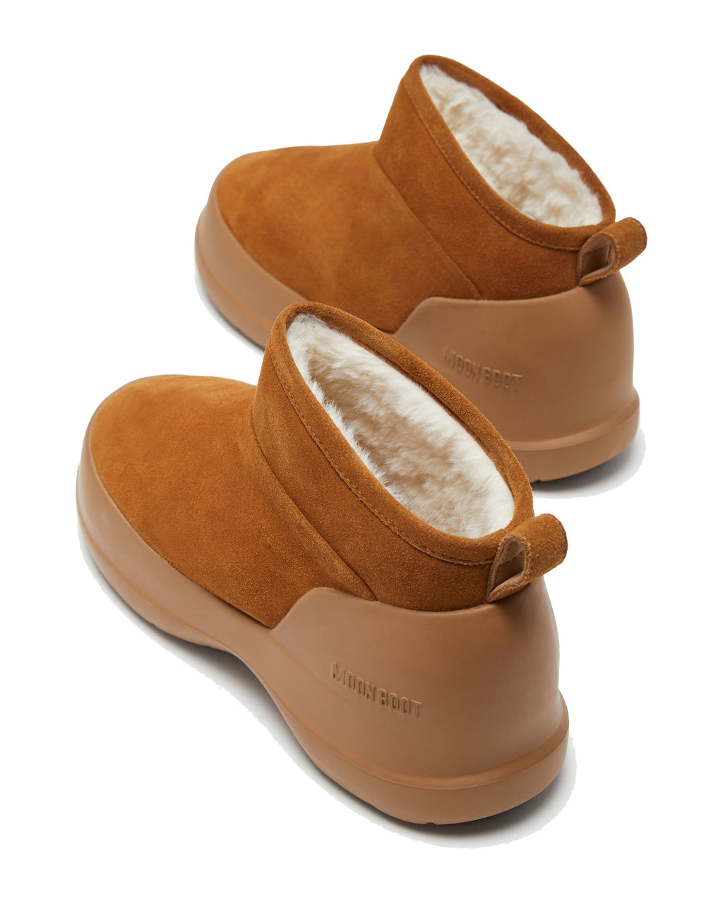 Stivaletto basso in scamosciato bovino Moon Boot Mezzaluna Low, colore Cognac, immagine 3 di 4
