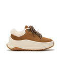 Sneakers in scamosciato bovino e pelle di pecora riccia Moon Boot Moon247 City Shearling, colore Cognac, vista principale