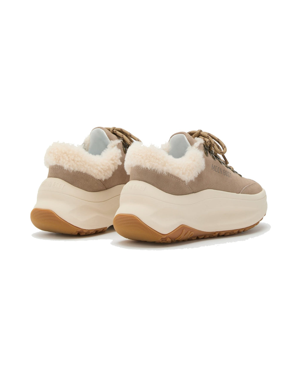 Sneakers in scamosciato bovino e pelle di pecora riccia Moon Boot Moon247 City Shearling, colore Sabbia, immagine 2 di 4