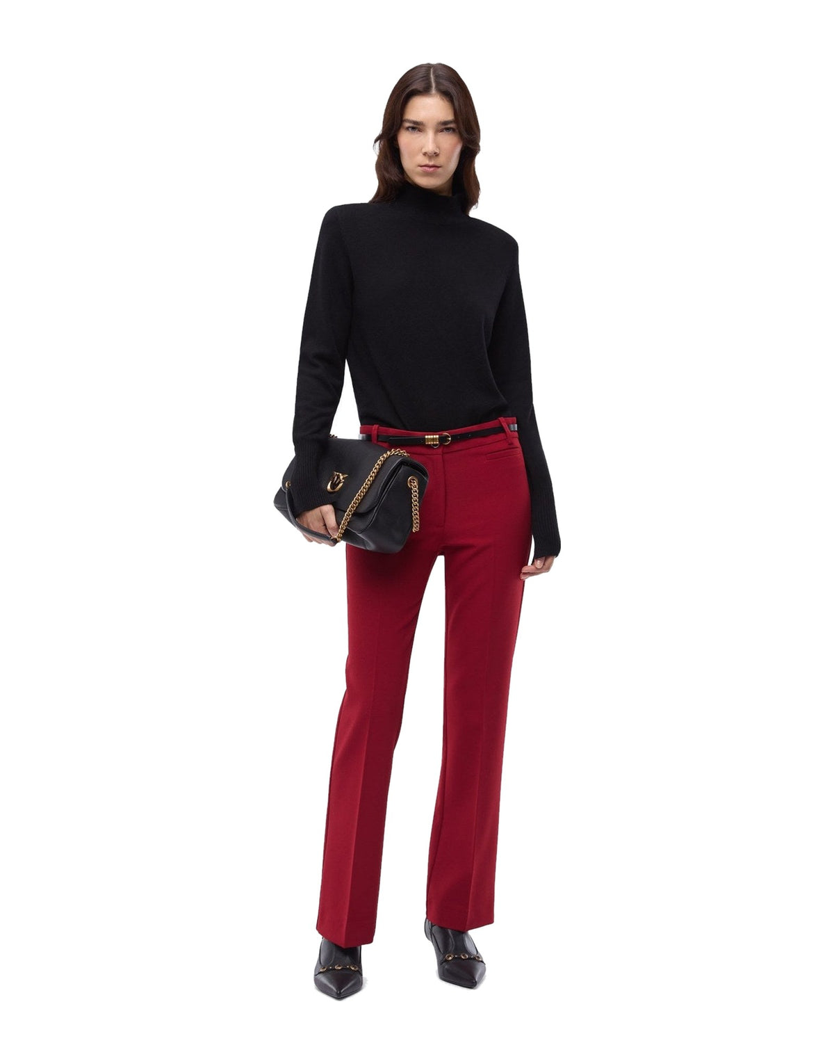 Pinko maglia dolcevita in lana e cashmere, colore nero, vista principale