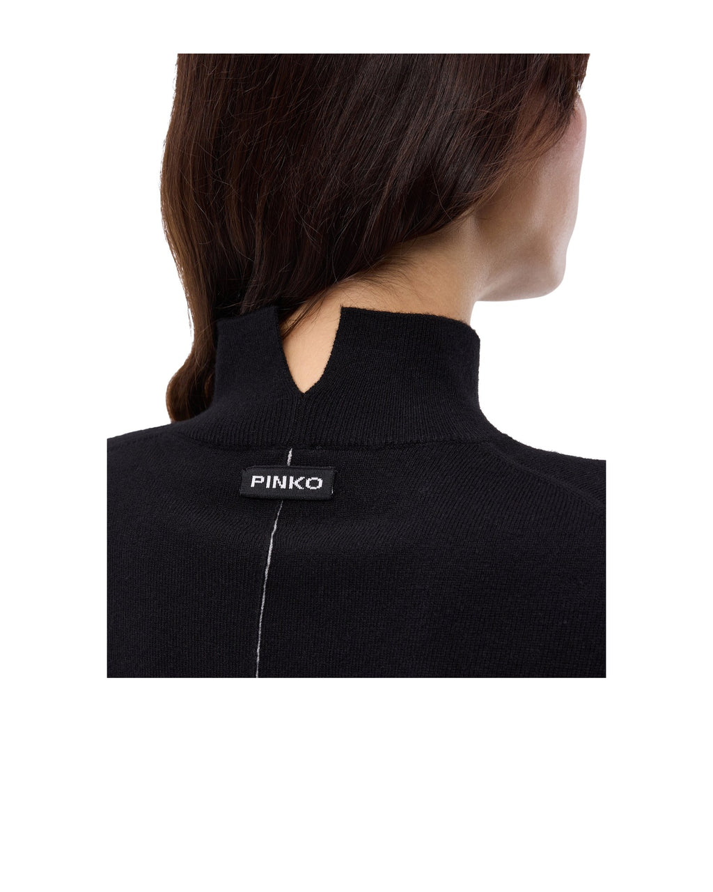 Pinko maglia dolcevita in lana e cashmere, colore nero, immagine 3 di 6