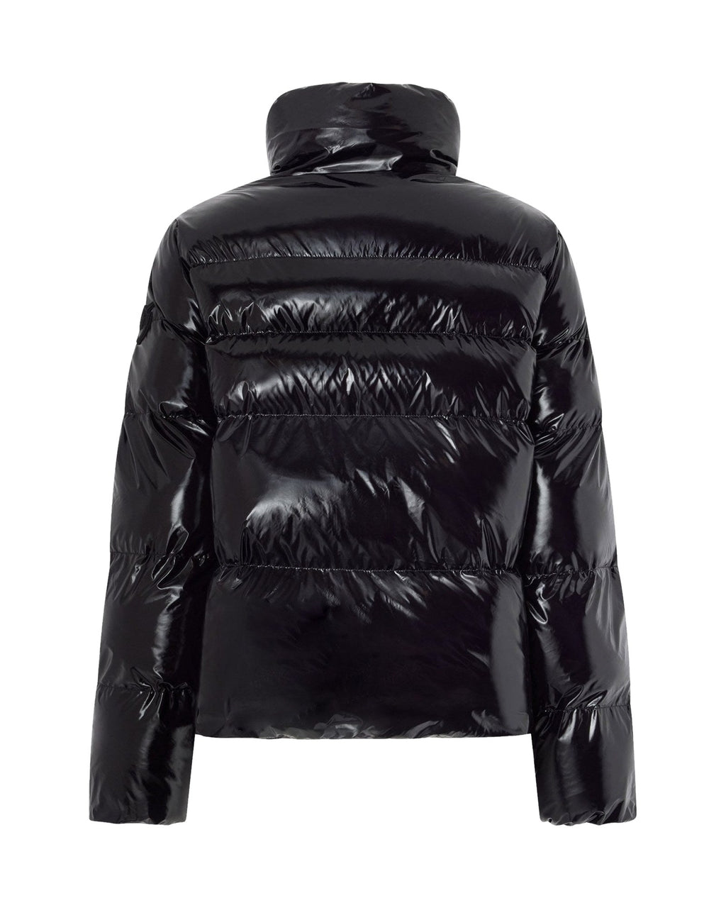 Pinko giacca imbottita caban in crystal nylon lucido, colore nero, immagine 6 di 6