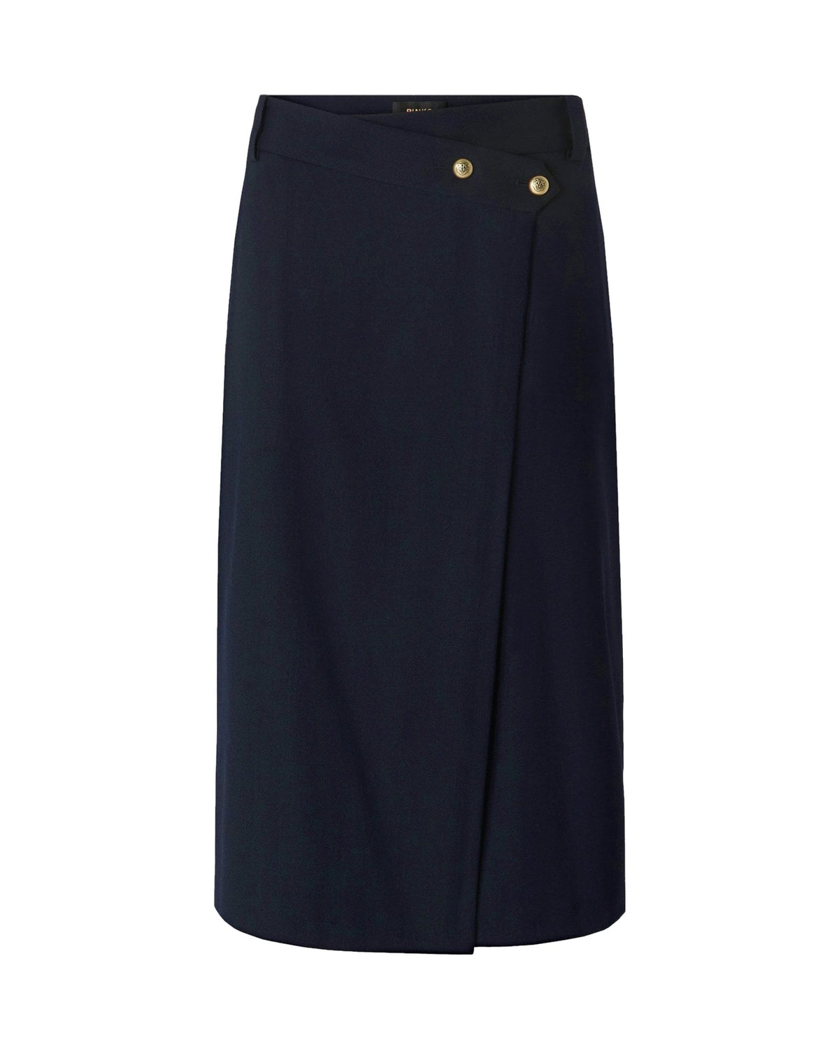 Pinko gonna longuette a portafoglio in misto lana, colore blu navy, immagine 5 di 6