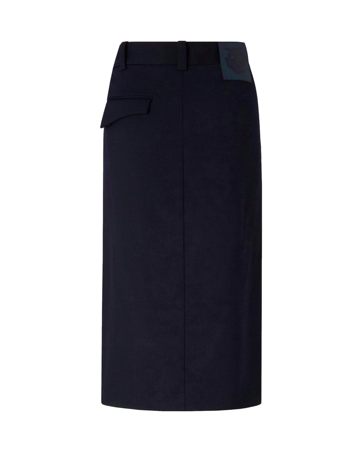 Pinko gonna longuette a portafoglio in misto lana, colore blu navy, immagine 6 di 6