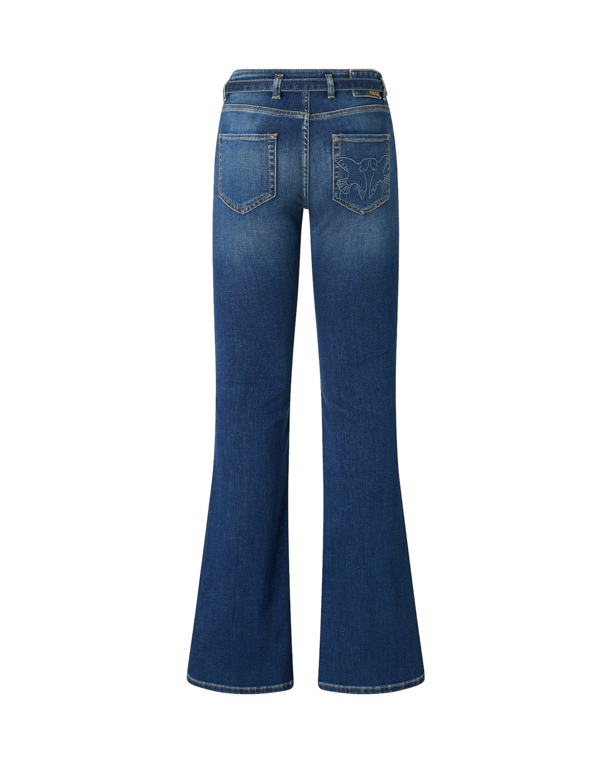 Pinko jeans flared con cintura in denim, colore blu, immagine 6 di 6