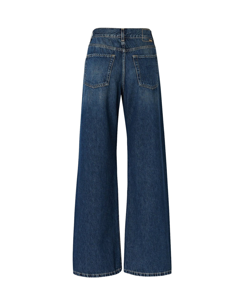 Pinko Wanda, jeans wide leg in denim soft, colore blu scuro, immagine 6 di 6
