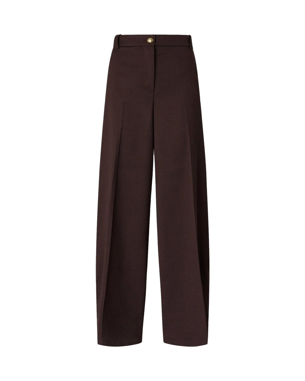 Pinko pantaloni barrel fit in misto lana, colore marrone scuro, immagine 5 di 6