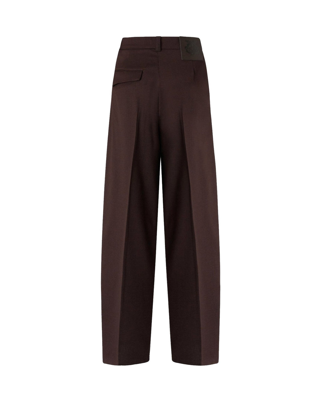 Pinko pantaloni barrel fit in misto lana, colore marrone scuro, immagine 6 di 6