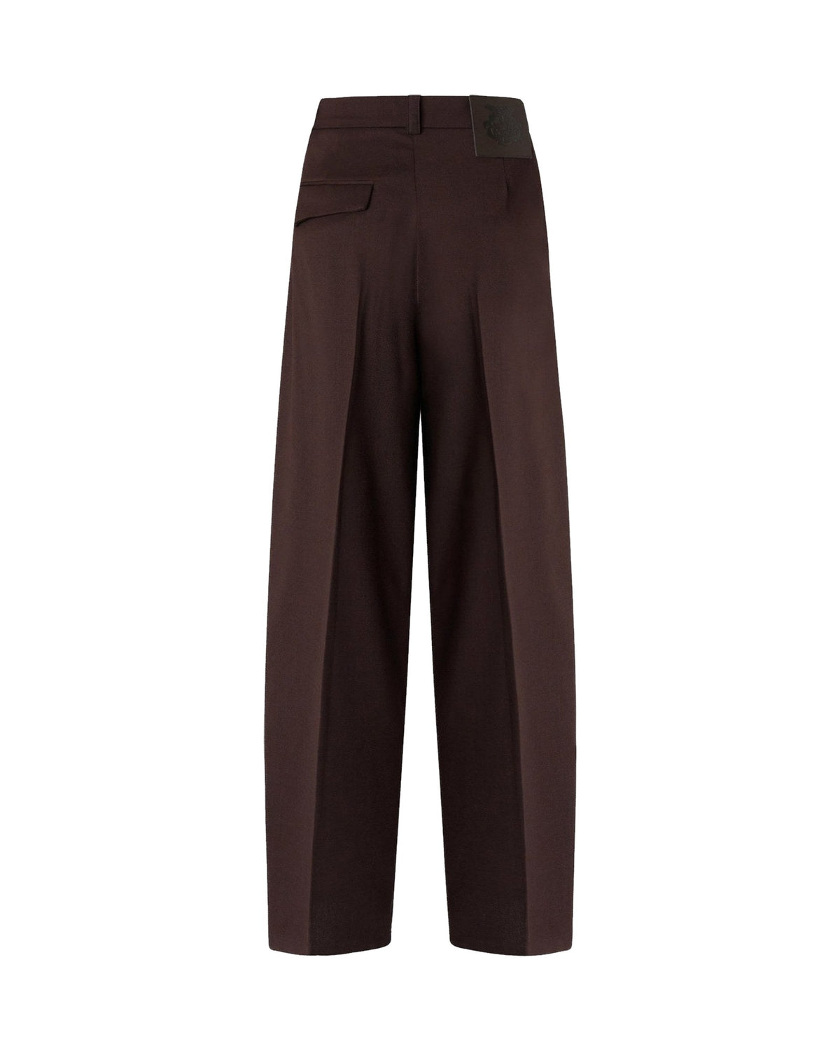 Pinko pantaloni barrel fit in misto lana, colore marrone scuro, immagine 6 di 6