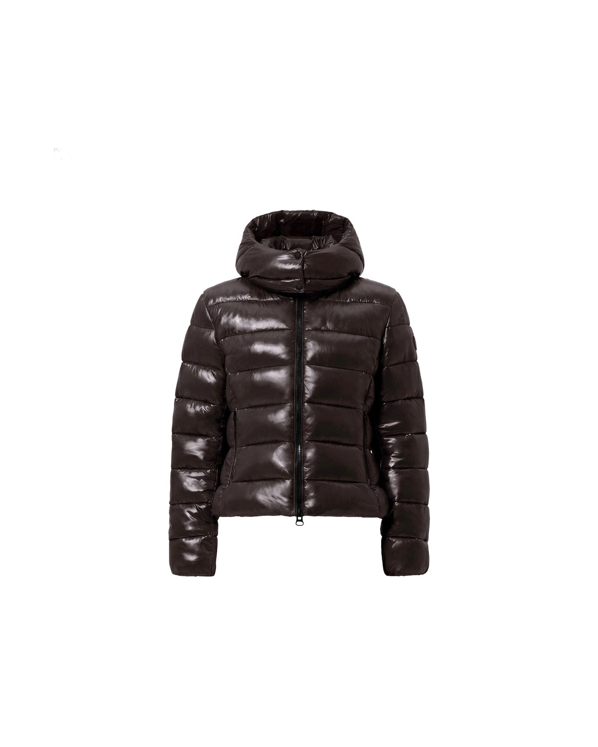 Giacca imbottita slim con cappuccio Save The Duck Cosmary, colore Marrone nero (Brown Black), immagine 3 di 6
