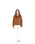 Giacca reversibile con cappuccio Save The Duck Laila, colore Marrone nocciola (Noisette Brown), vista principale