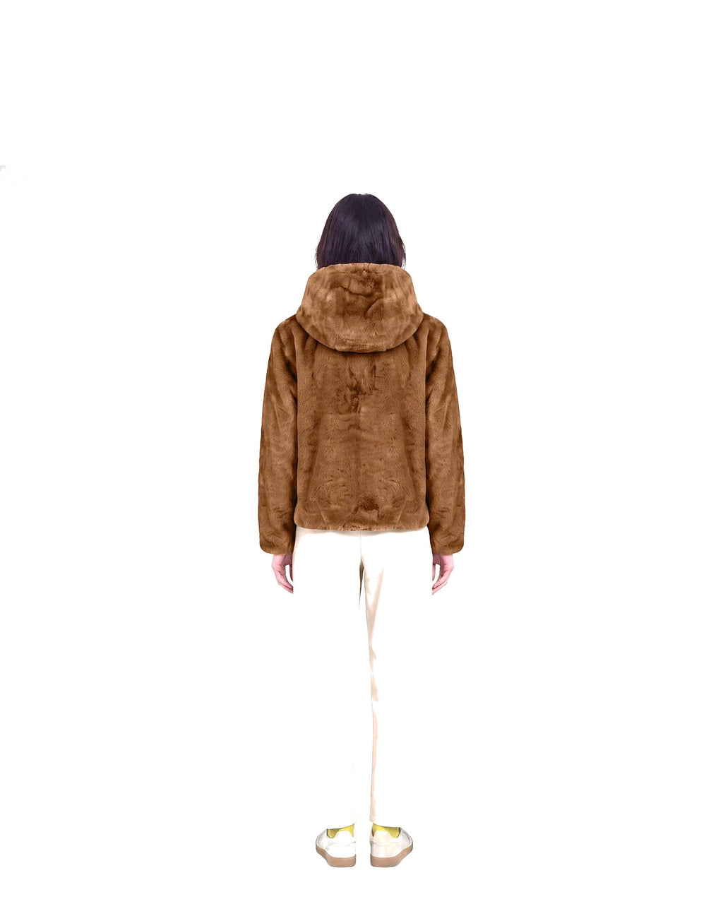 Giacca reversibile con cappuccio Save The Duck Laila, colore Marrone nocciola (Noisette Brown), immagine 2 di 6