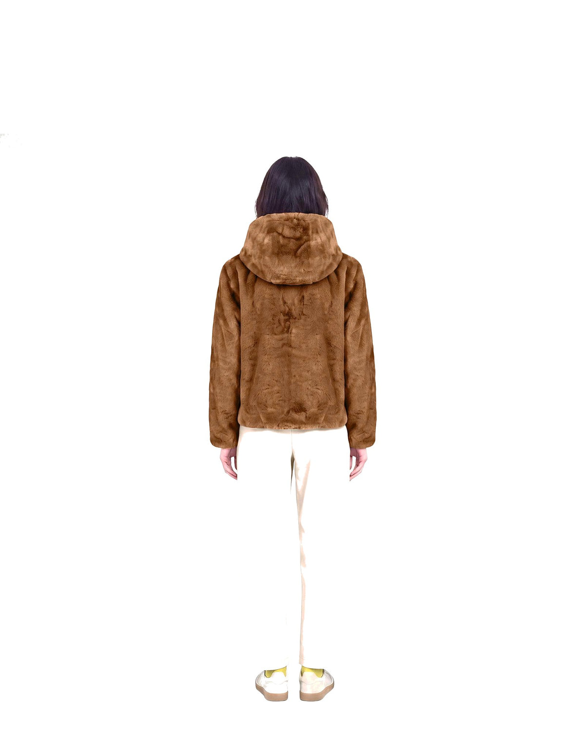 Giacca reversibile con cappuccio Save The Duck Laila, colore Marrone nocciola (Noisette Brown), immagine 2 di 6