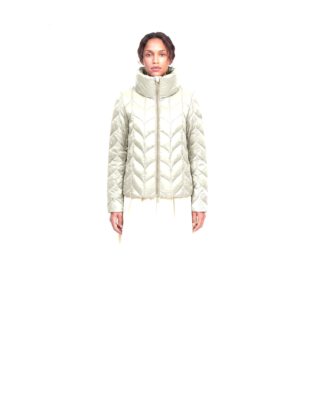 Giacca imbottita trapuntata Save The Duck Lorette, colore Beige sabbia (Shore Beige), immagine 5 di 6