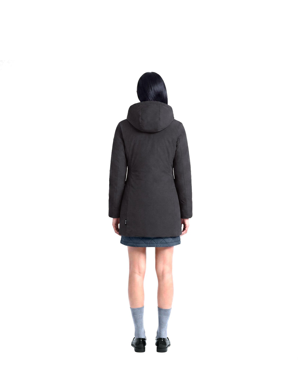 Save The Duck Rachel, parka con cappuccio, colore marrone nero (Brown Black), immagine 2 di 6