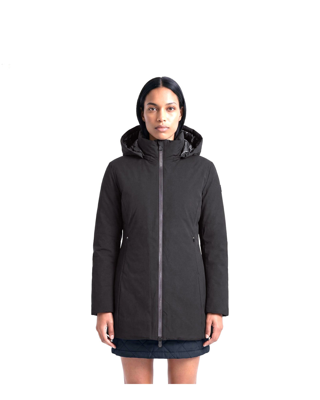 Save The Duck Rachel, parka con cappuccio, colore marrone nero (Brown Black), immagine 5 di 6