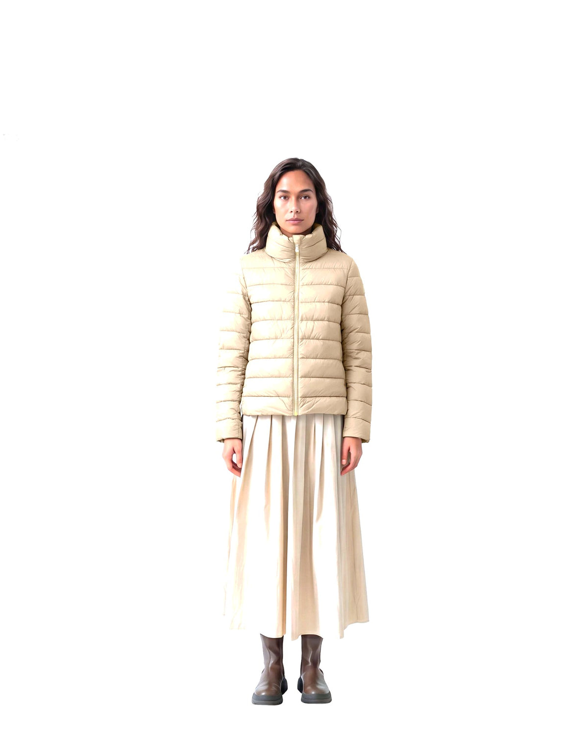 Save The Duck Susy, giacca imbottita corta, colore beige pietra (Stone Beige), vista principale