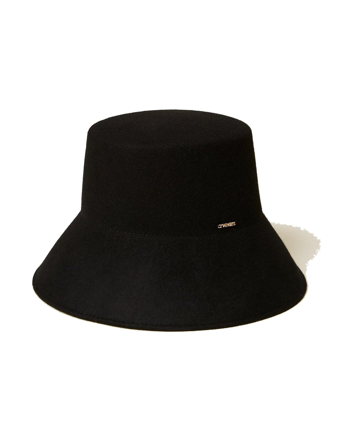 Twinset Milano cappello bucket in panno di lana, colore nero, vista principale