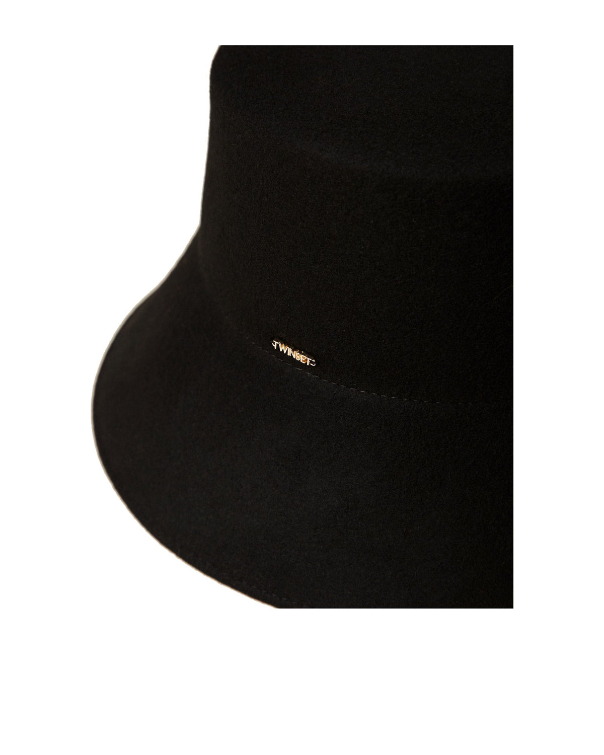 Twinset Milano cappello bucket in panno di lana, colore nero, immagine 2 di 3