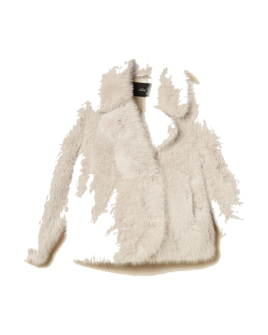 Twinset Milano cappotto corto effetto teddy in poliestere, colore Soft Grey (grigio chiaro), immagine 7 di 7